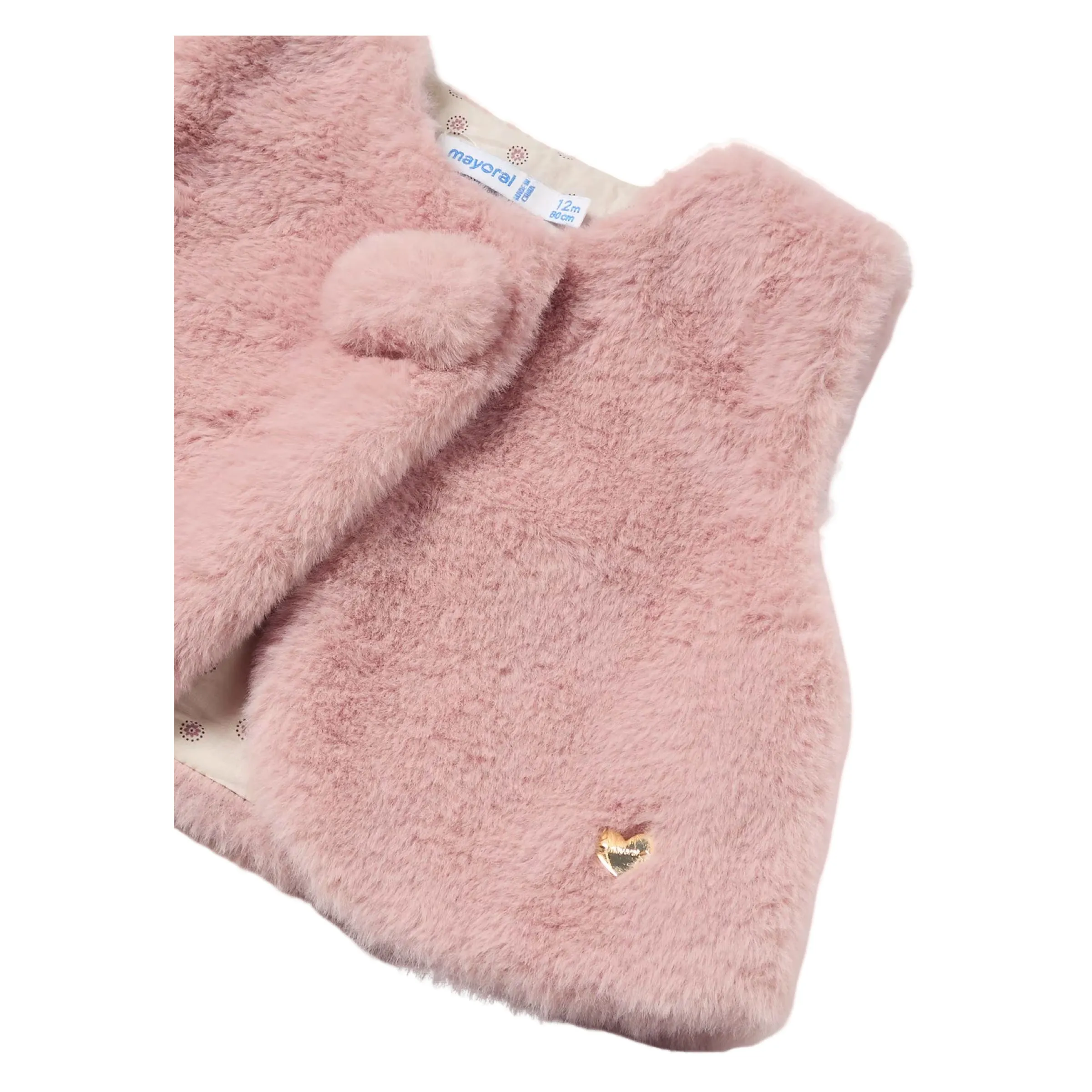 Pink Pom Faux Fur Vest