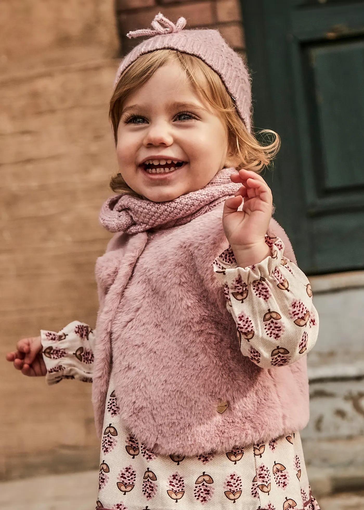 Pink Pom Faux Fur Vest