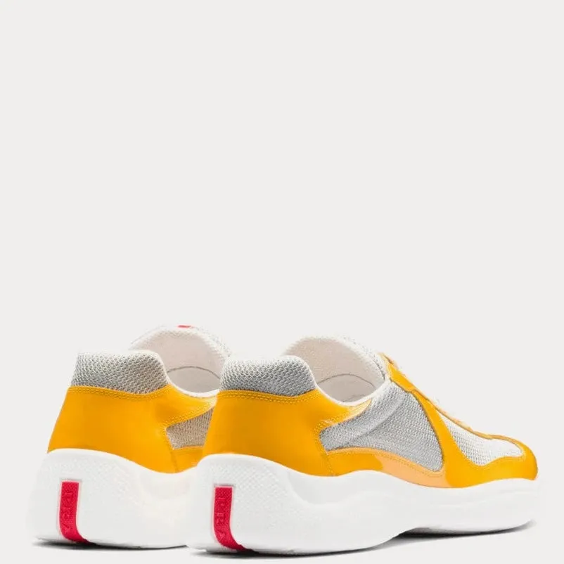 Prada Gold Patent Americas Cup Trainers