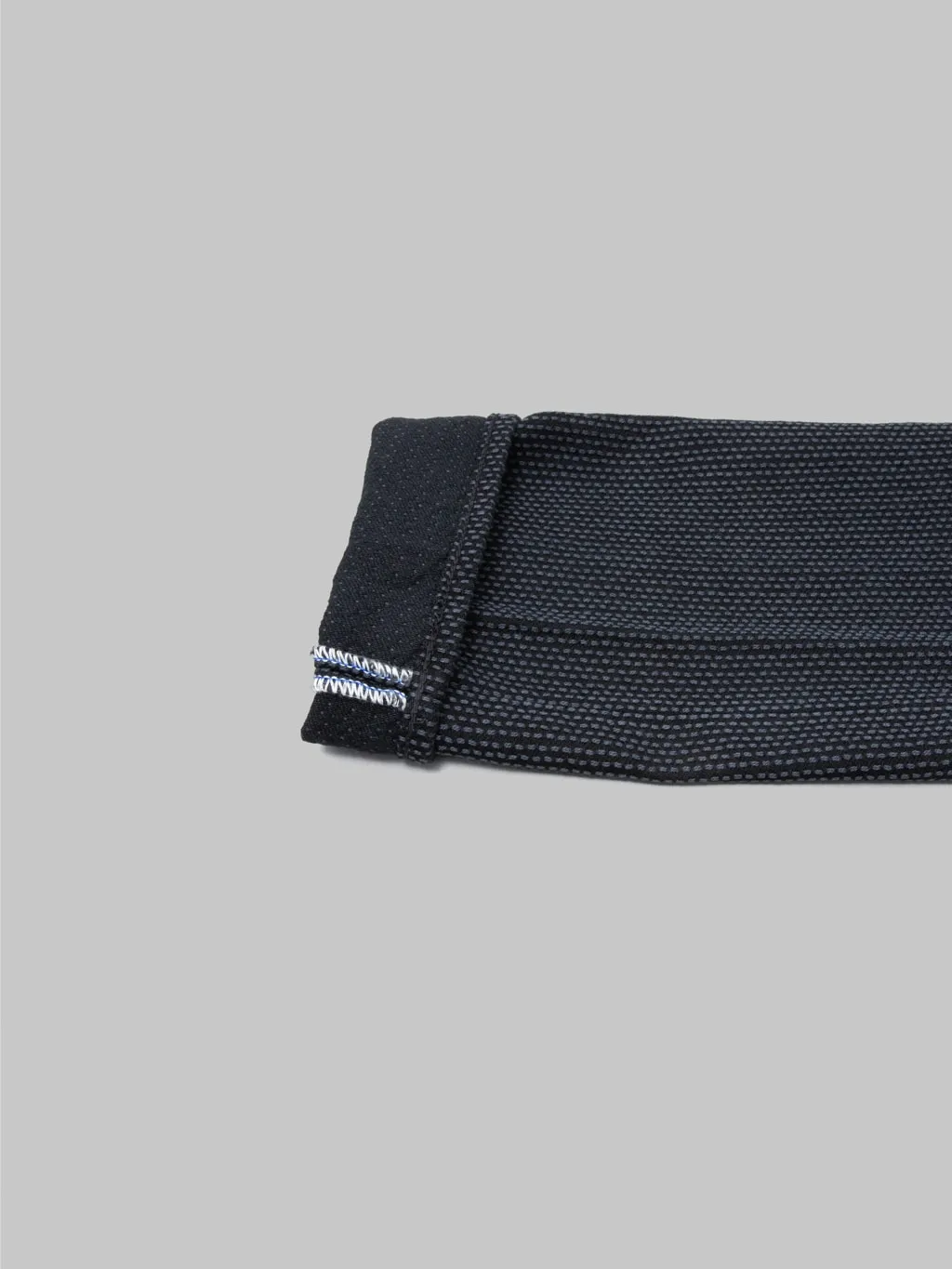 Pure Blue Japan 1170-1-BK Grey Black Sashiko Regular Straight Jeans