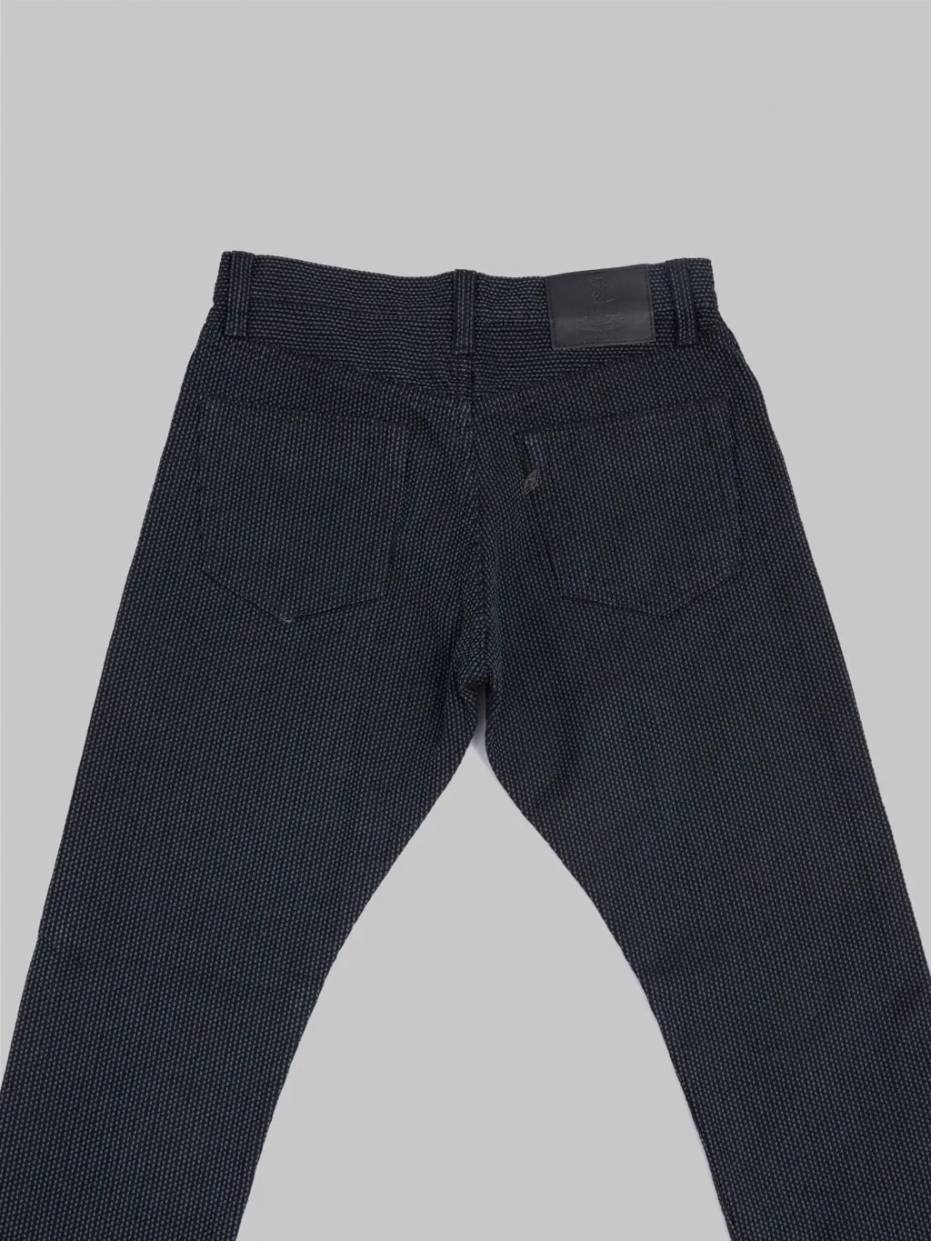 Pure Blue Japan 1170-1-BK Grey Black Sashiko Regular Straight Jeans