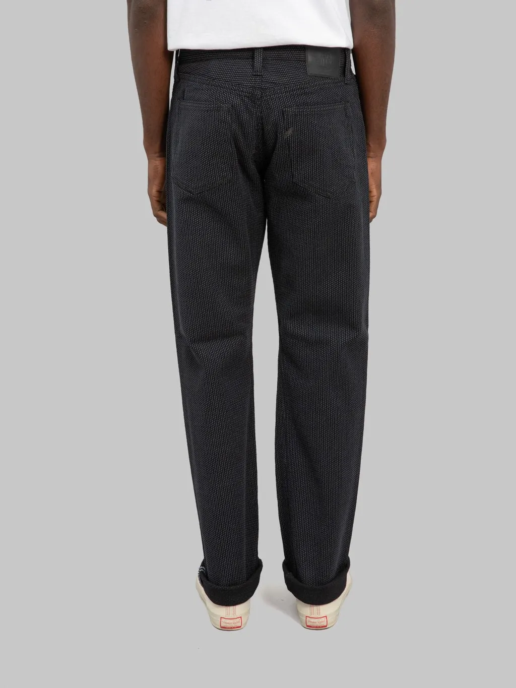 Pure Blue Japan 1170-1-BK Grey Black Sashiko Regular Straight Jeans