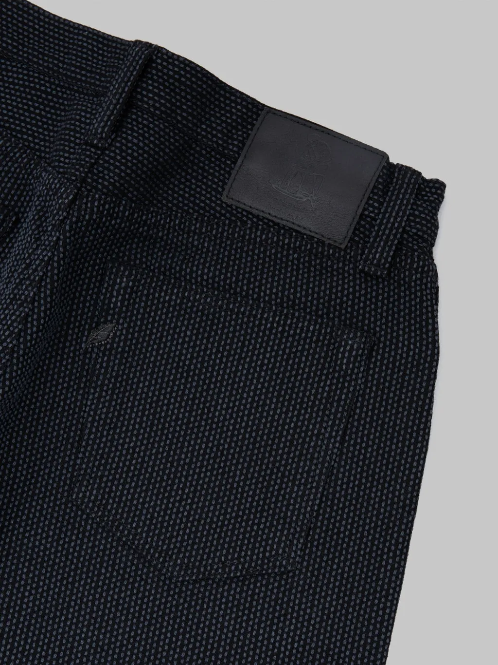Pure Blue Japan 1170-1-BK Grey Black Sashiko Regular Straight Jeans