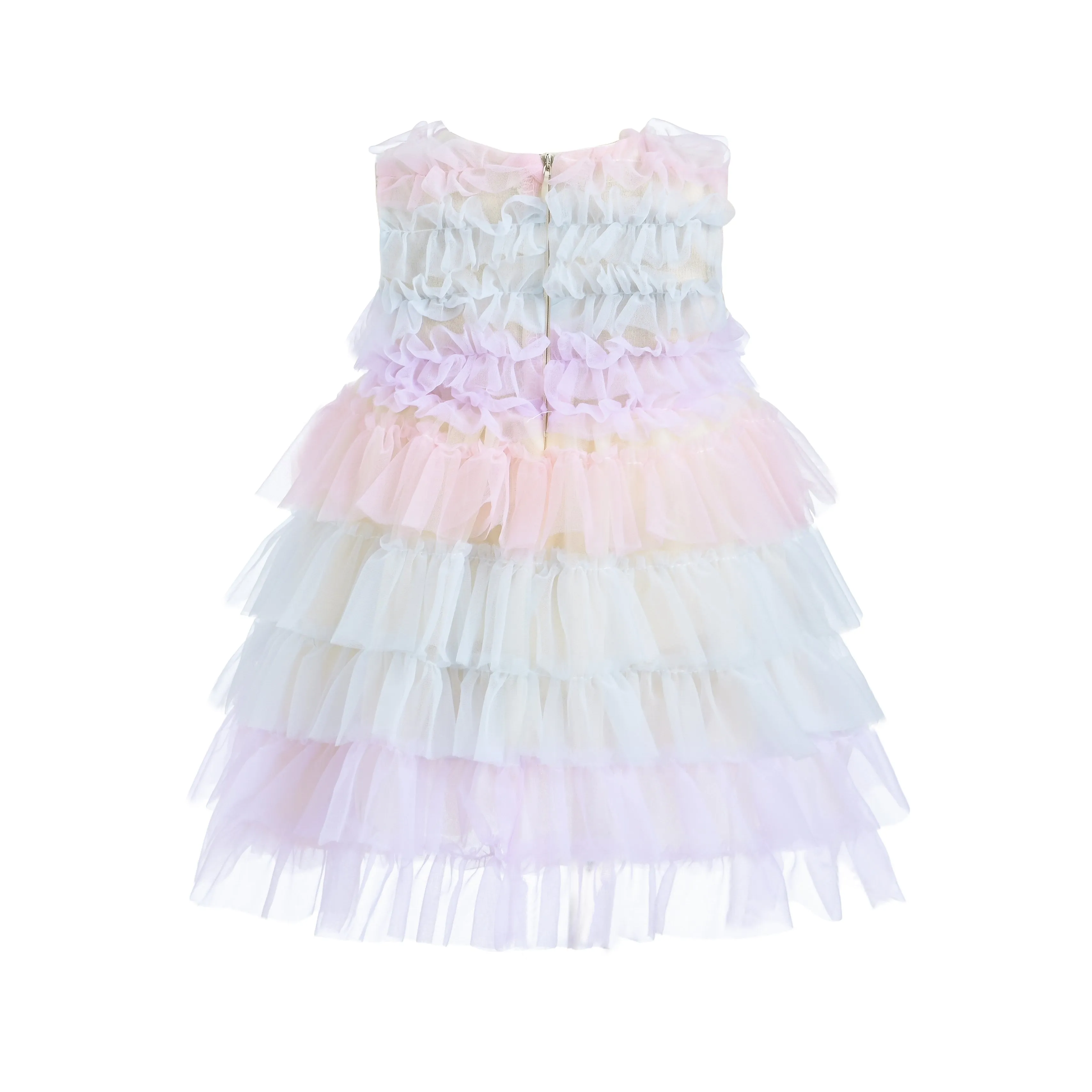 Purple Ruffle Layered Tulle Dress