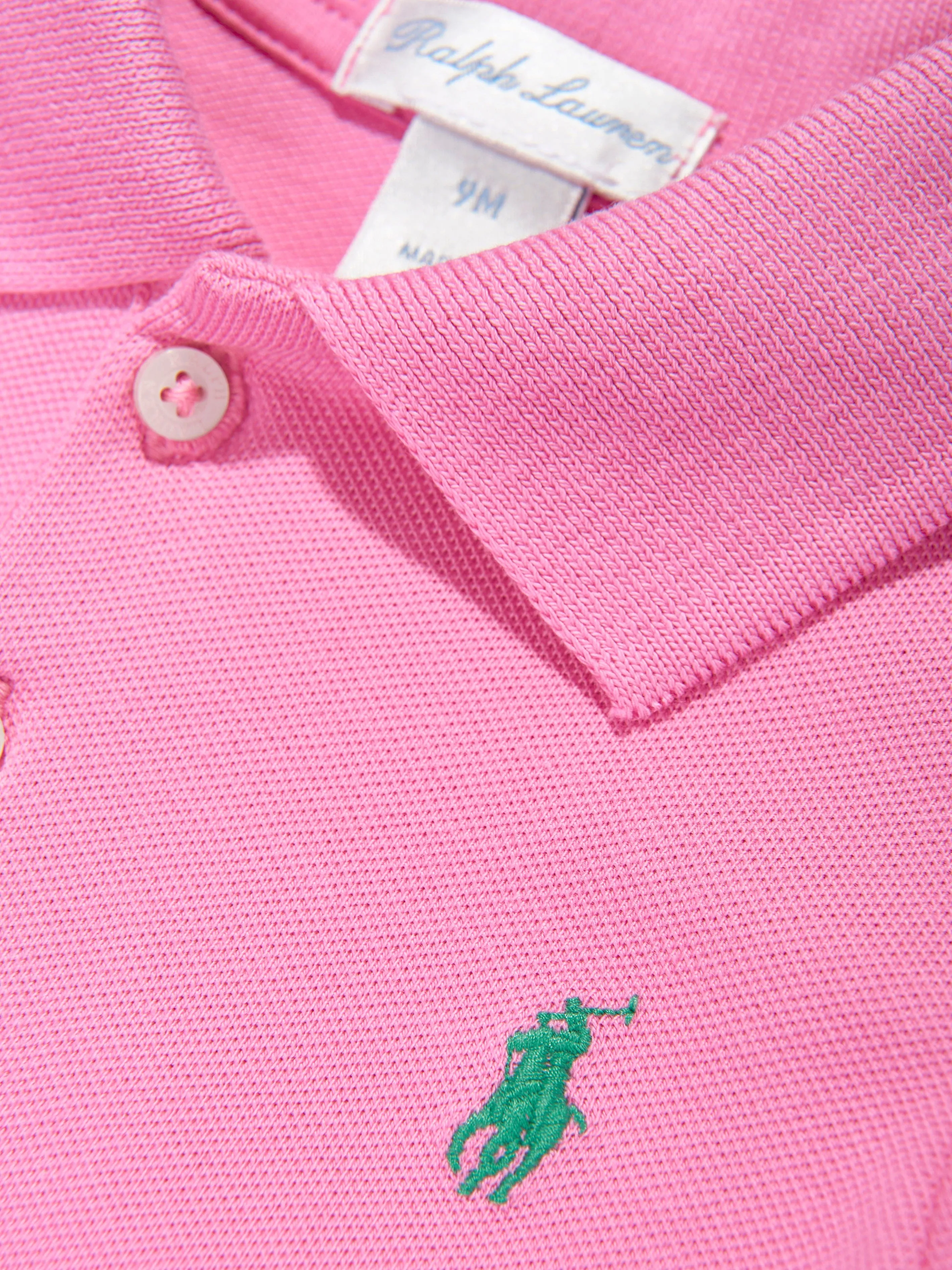 Ralph Lauren Baby Girls Peplum Romper in Pink