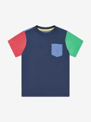 Ralph Lauren Boys Colourblock T-Shirt in Navy