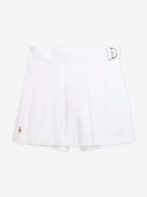 Ralph Lauren Girls Pleated Skort in White