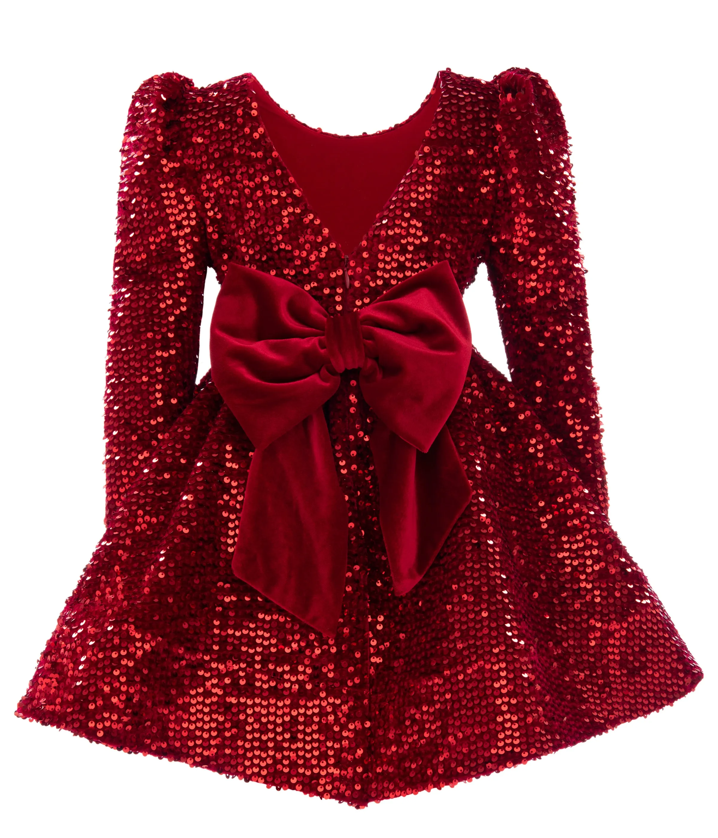Red Merribrook Sequin Bow Dress