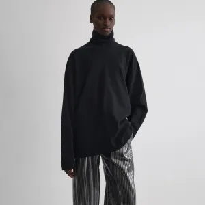 RELAXED LONG SLEEVE JERSEY | black cotton jersey