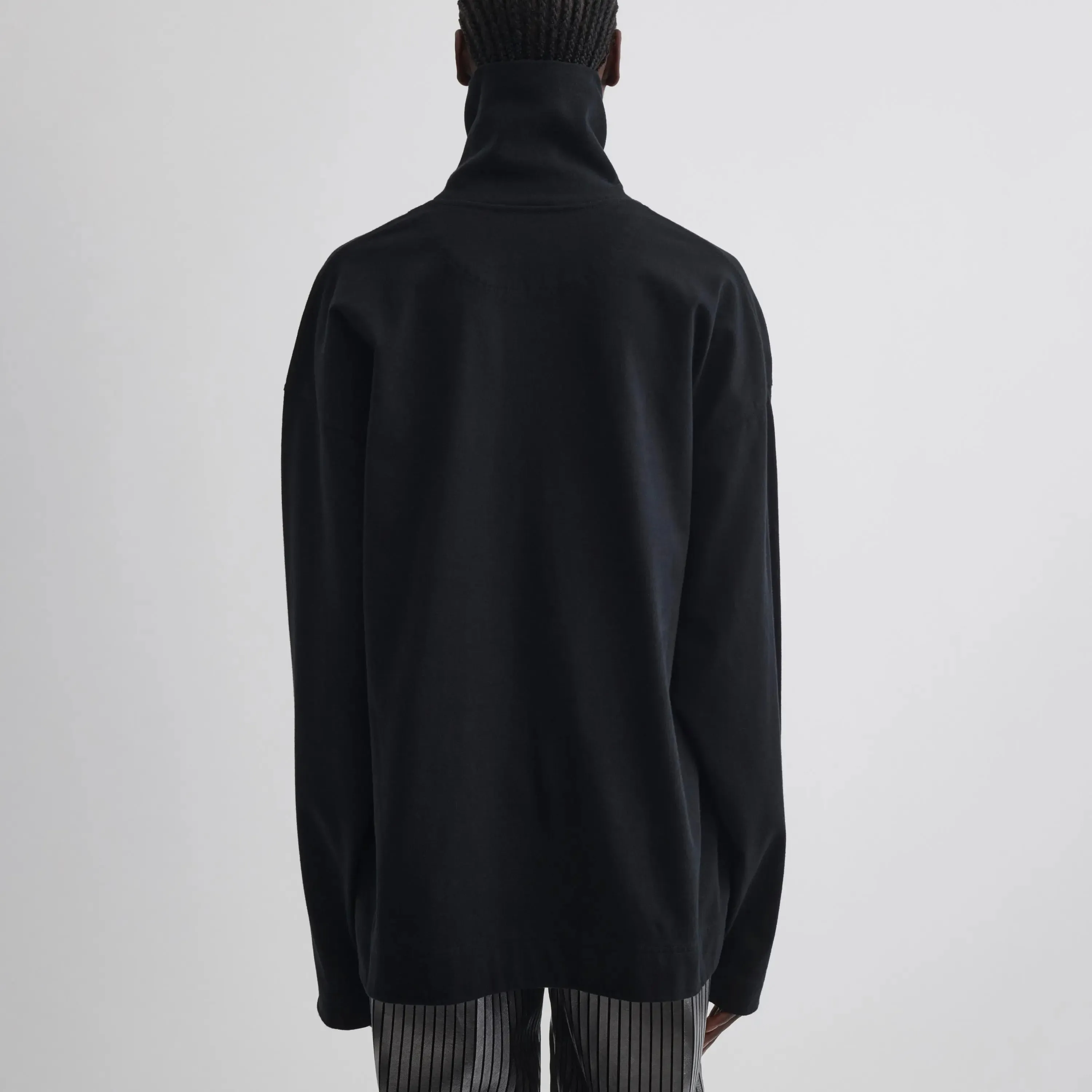 RELAXED LONG SLEEVE JERSEY | black cotton jersey