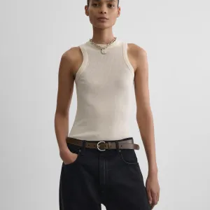 RIBBED TANK | cream wool