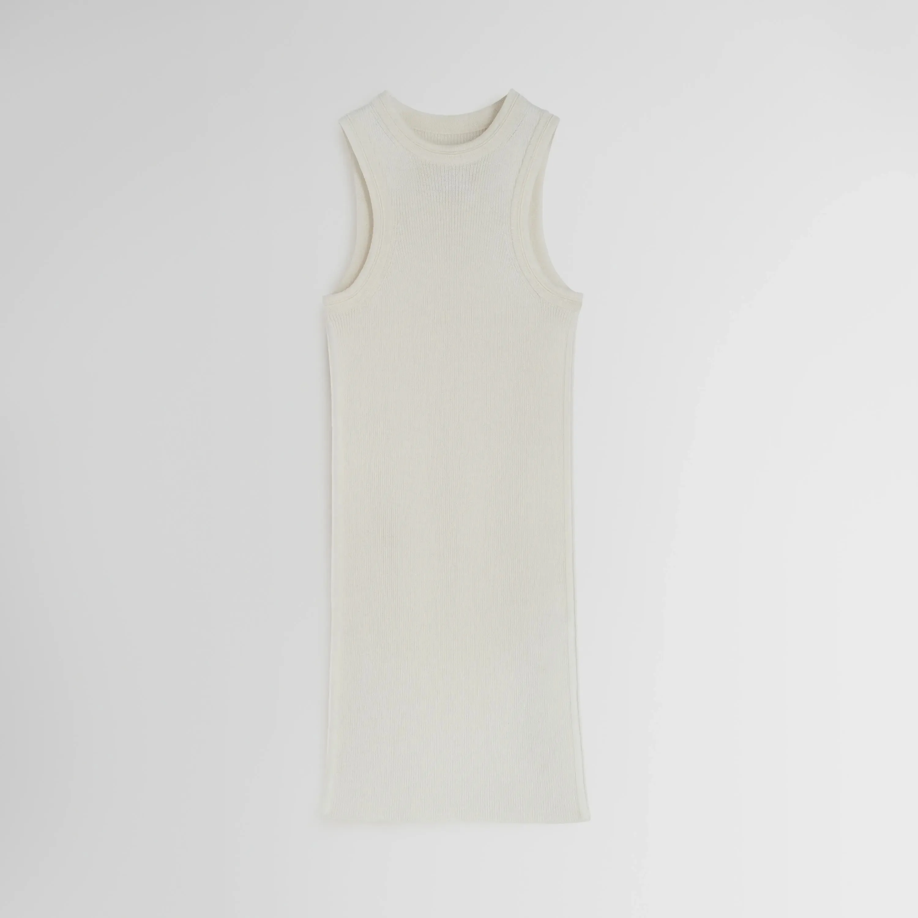 RIBBED TANK | cream wool