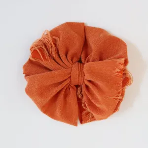 Rust Distressed Messy Bow