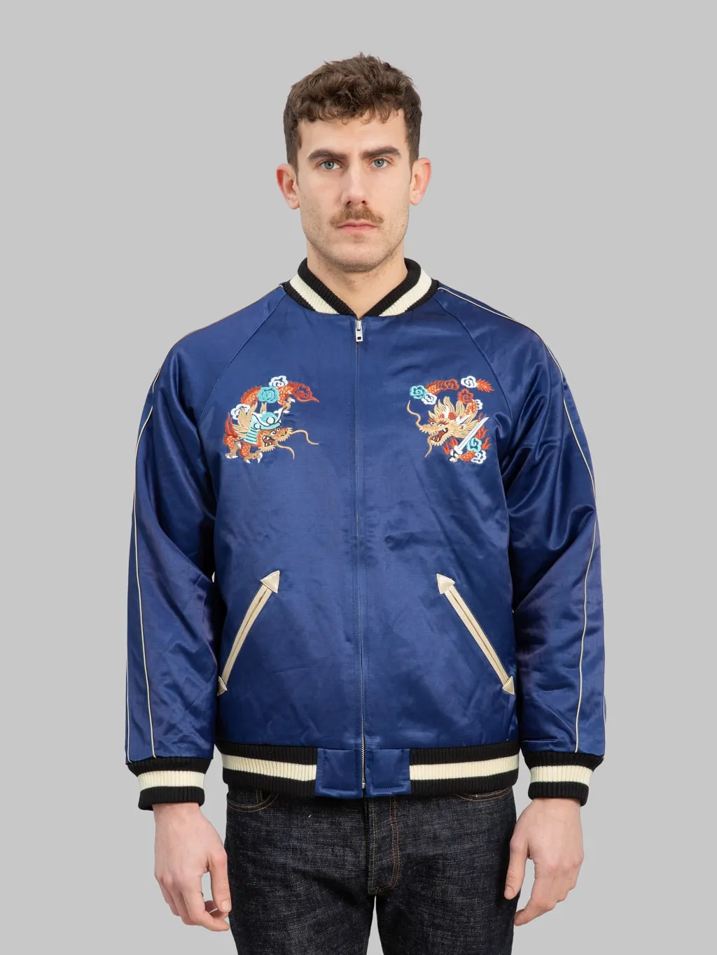 Samurai Jeans SJSKJ24 Sukajan Embroidered Satin Souvenir Jacket