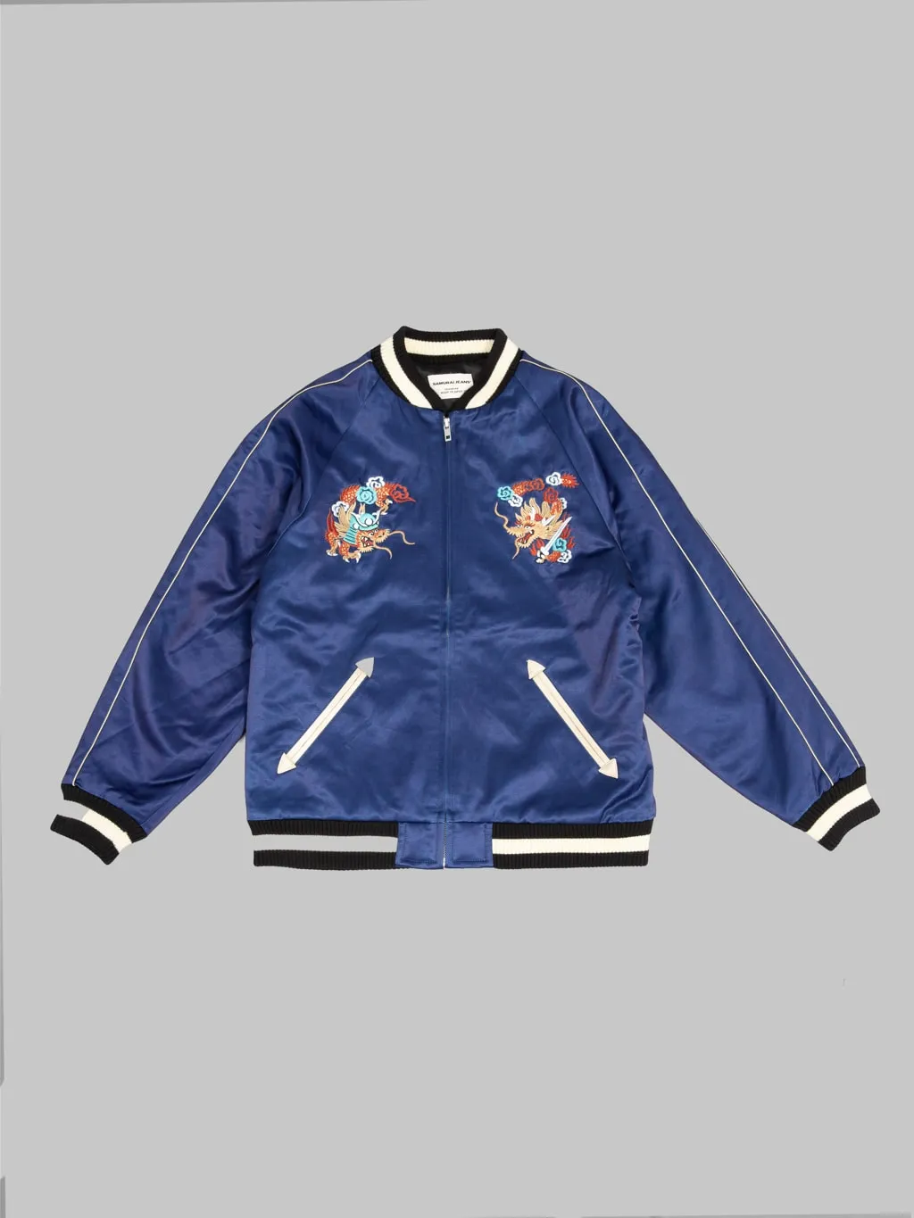 Samurai Jeans SJSKJ24 Sukajan Embroidered Satin Souvenir Jacket