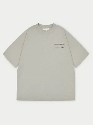 SCRIPT MULTI GRAPHIC T-SHIRT - GREY MARL
