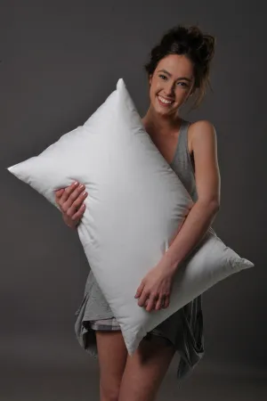 Standard Size Soft-Medium Density Pillow 95% White Snow Goose Down German Batiste TE100