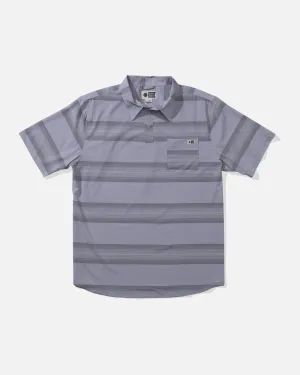 Sundown Perf Ss Tech Polo - Light Grey