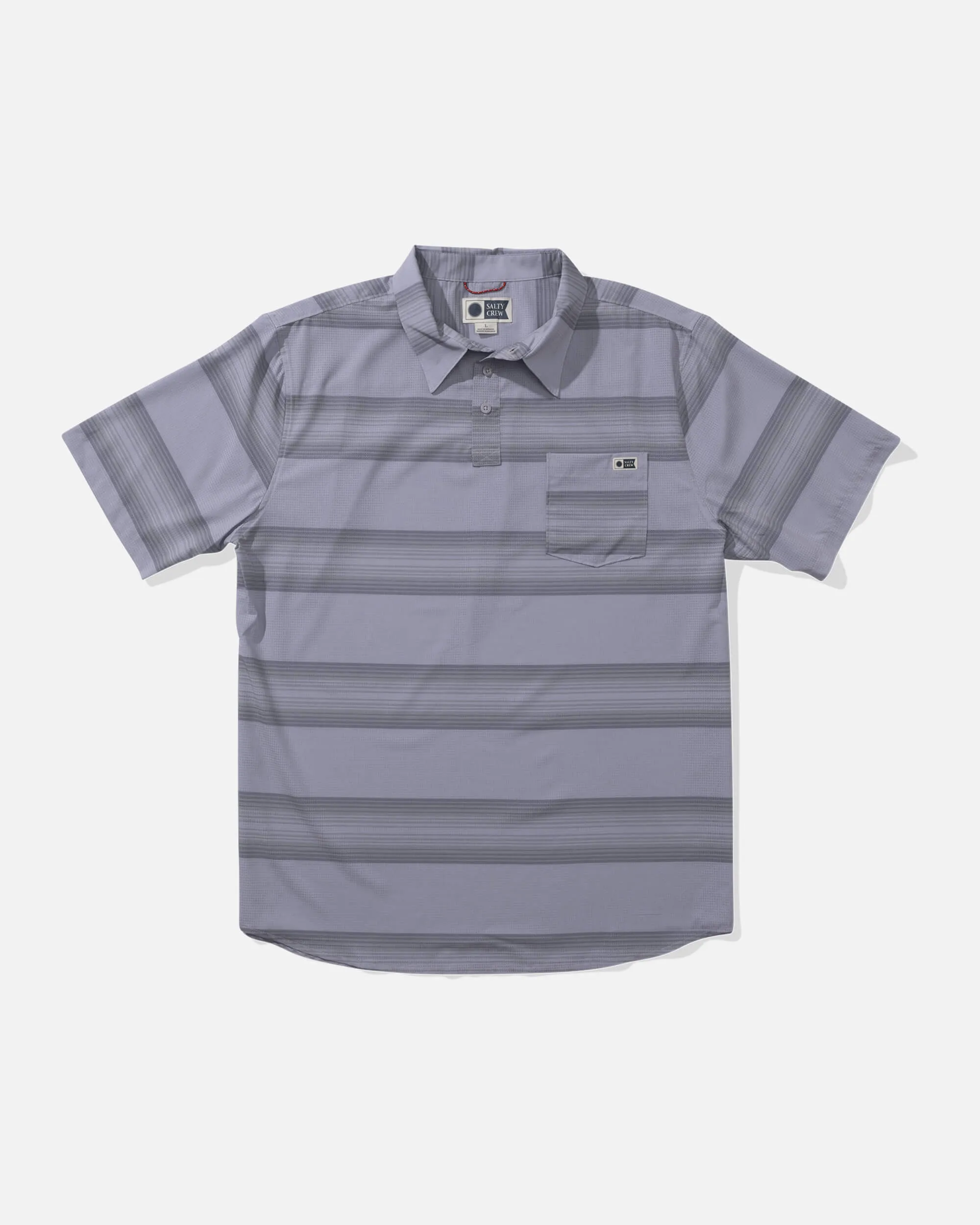 Sundown Perf Ss Tech Polo - Light Grey