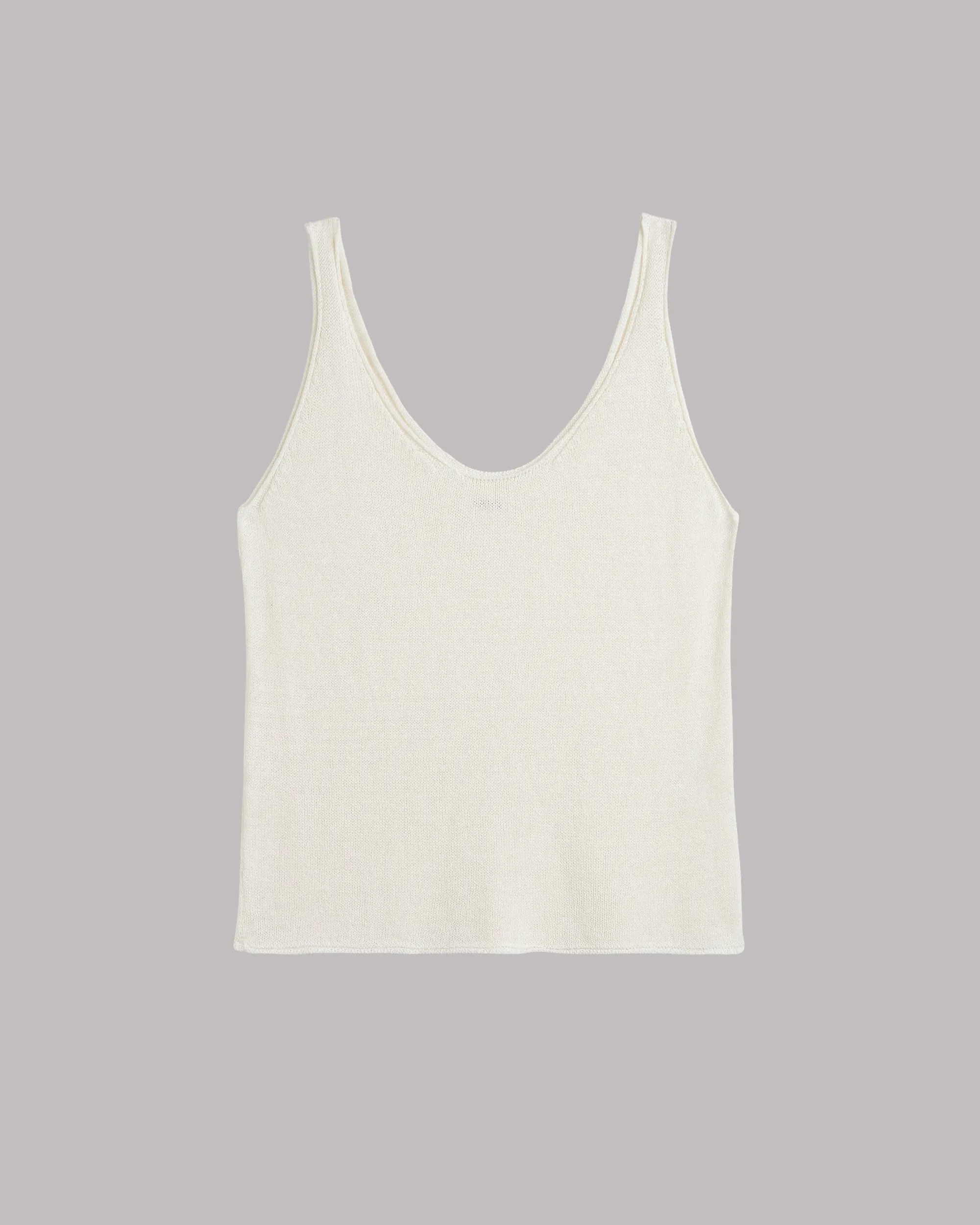 The Ecru Thin Knit Tank Top