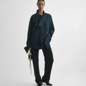 TIE NECK SHIRT | midnight cotton