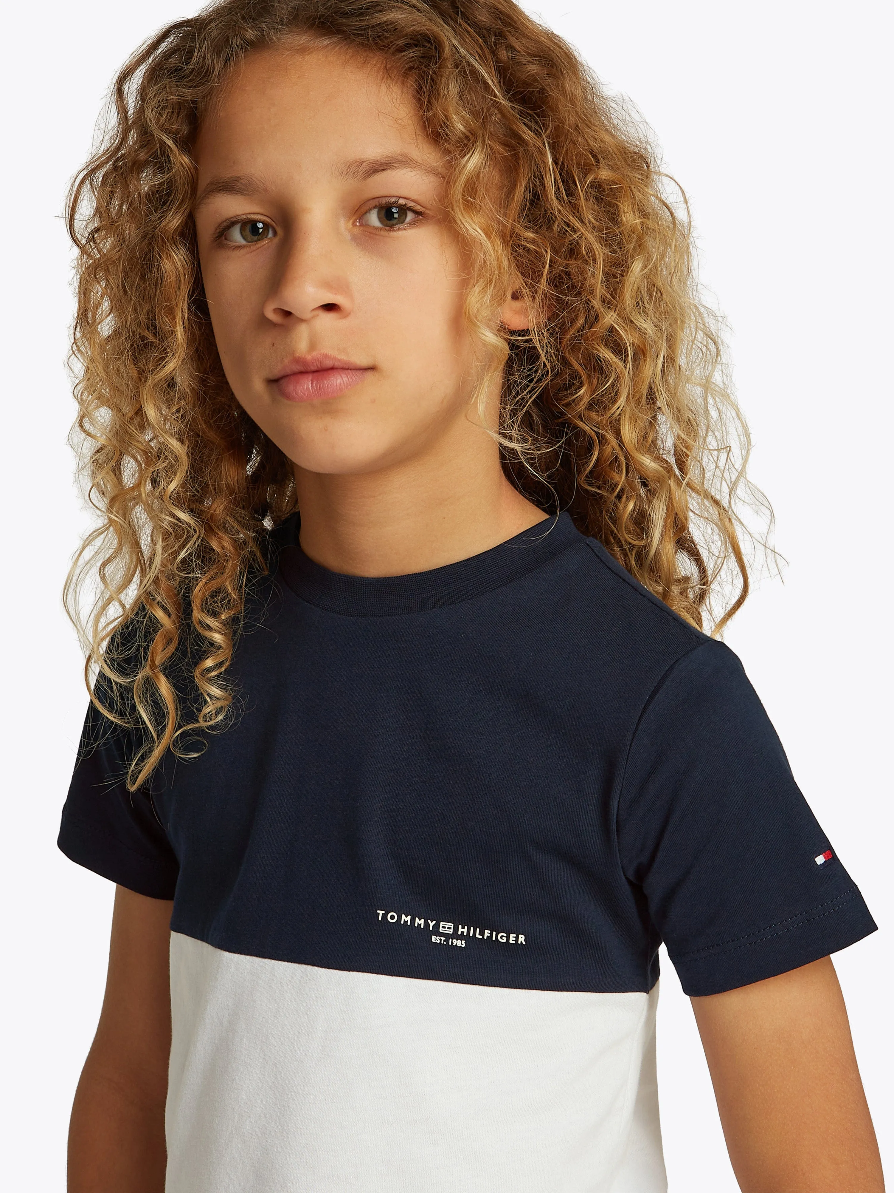 Tommy Hilfiger Boys Colourblock T-Shirt in Navy