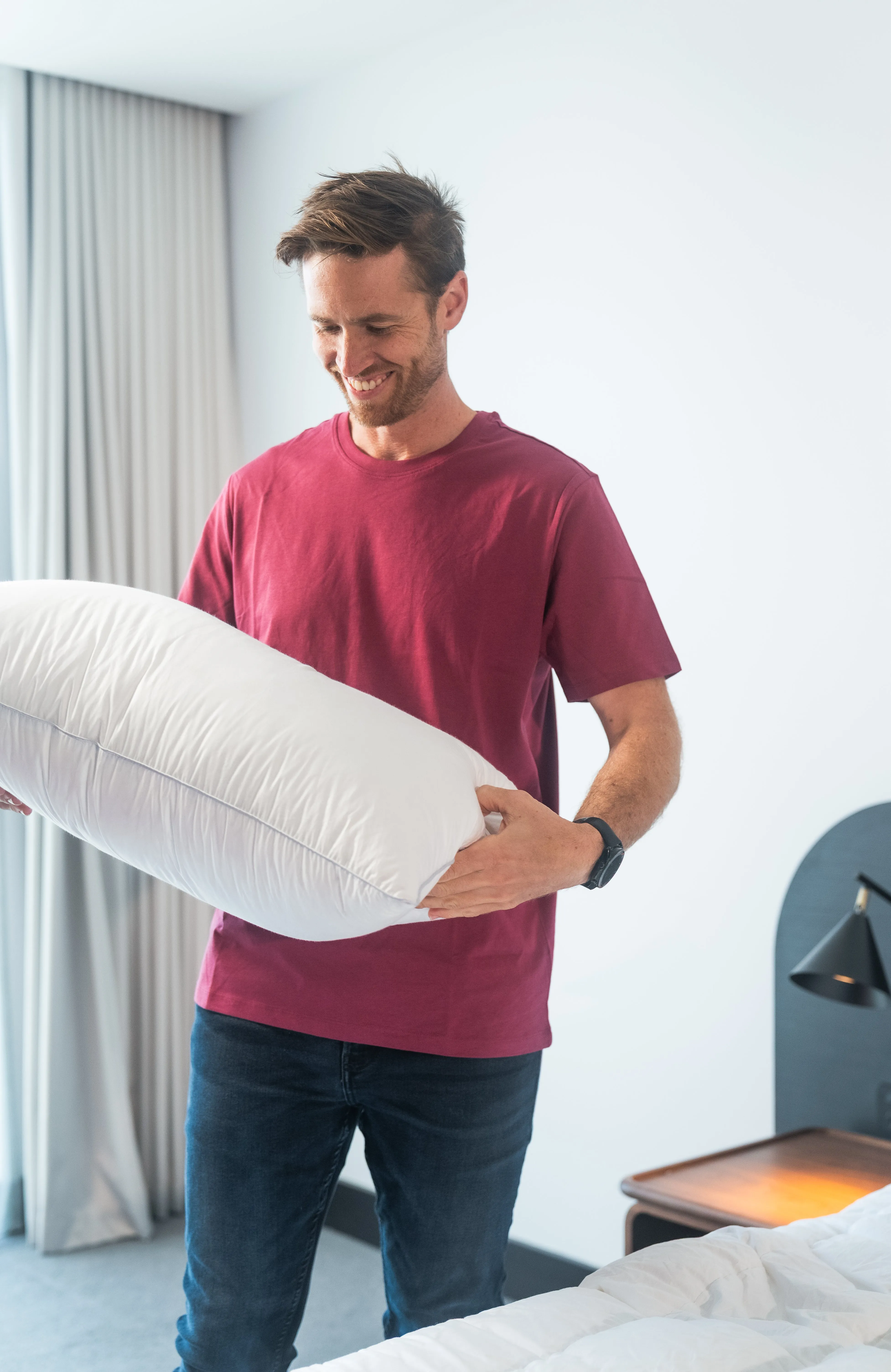 USA Standard Size Firm Pillow 98-99% White Premium Hand Select Polish Goose Down German Batiste TE270