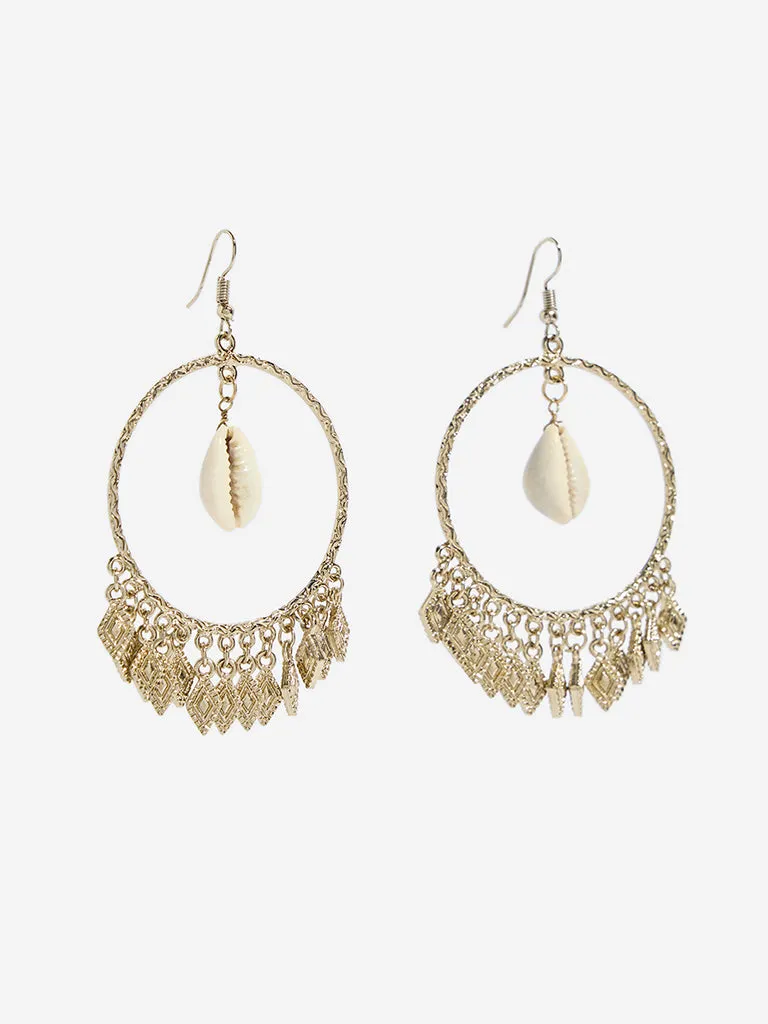 Westside Accessories Gold Boho Shell Earrings