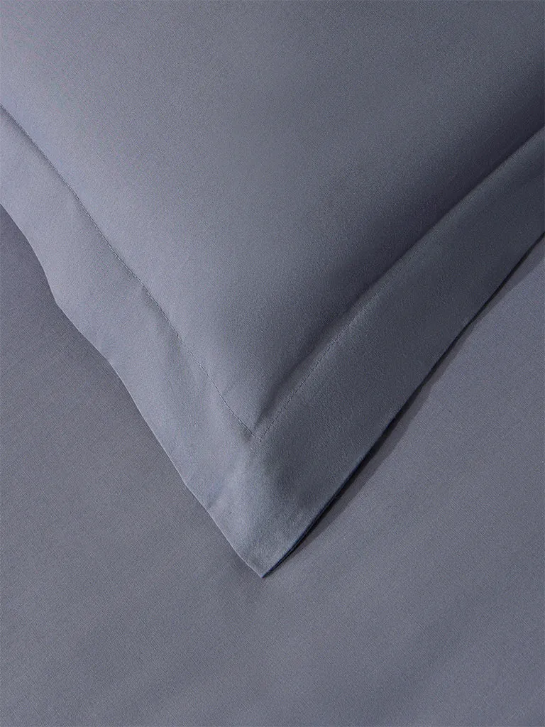Westside Home Dark Grey Solid King Bed Flat Sheet and Pillowcase Set