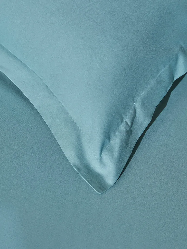Westside Home Dusty Blue Queen Bed Flat Sheet and Pillowcase Set