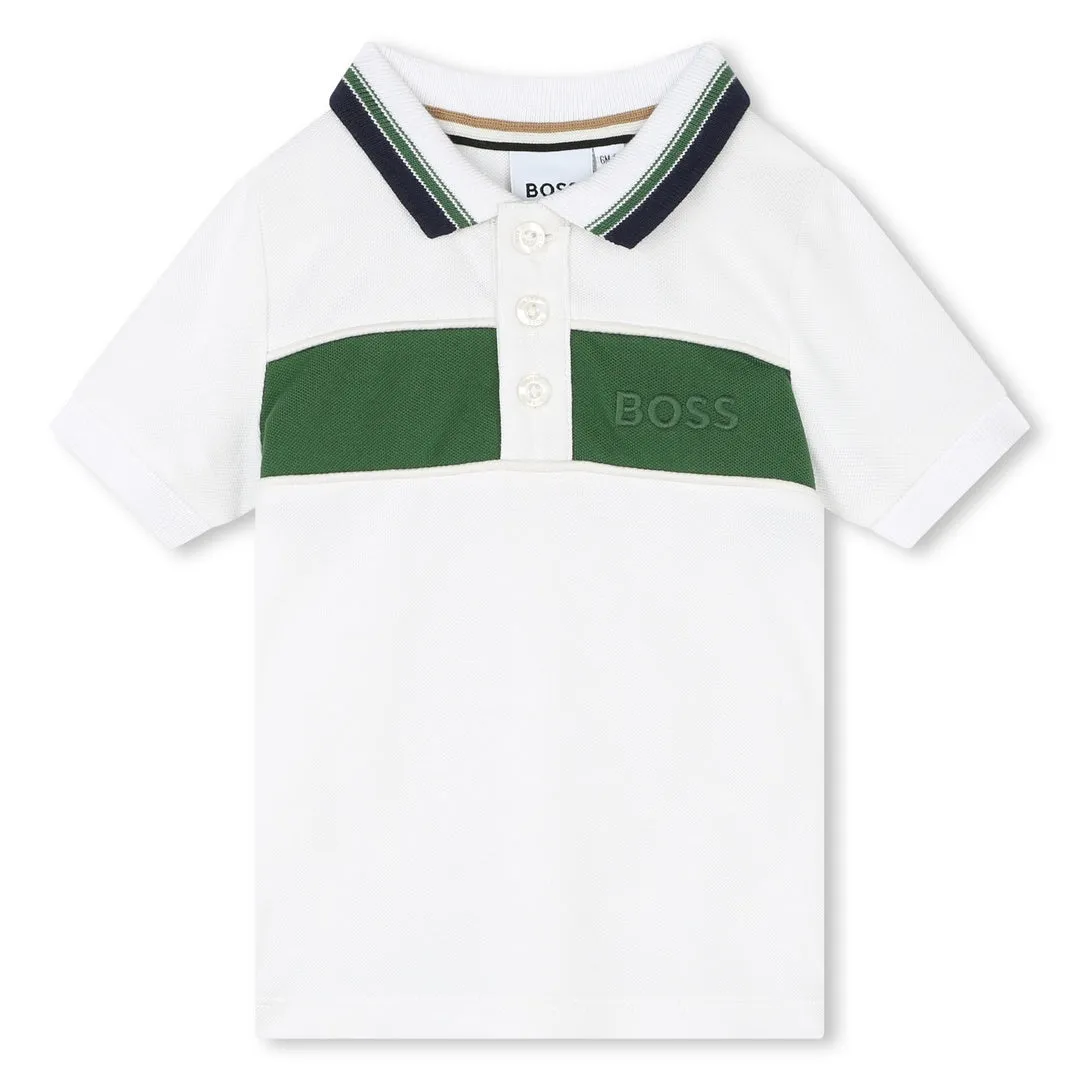 White Logo Polo