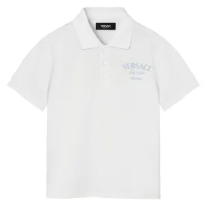 White Logo Polo