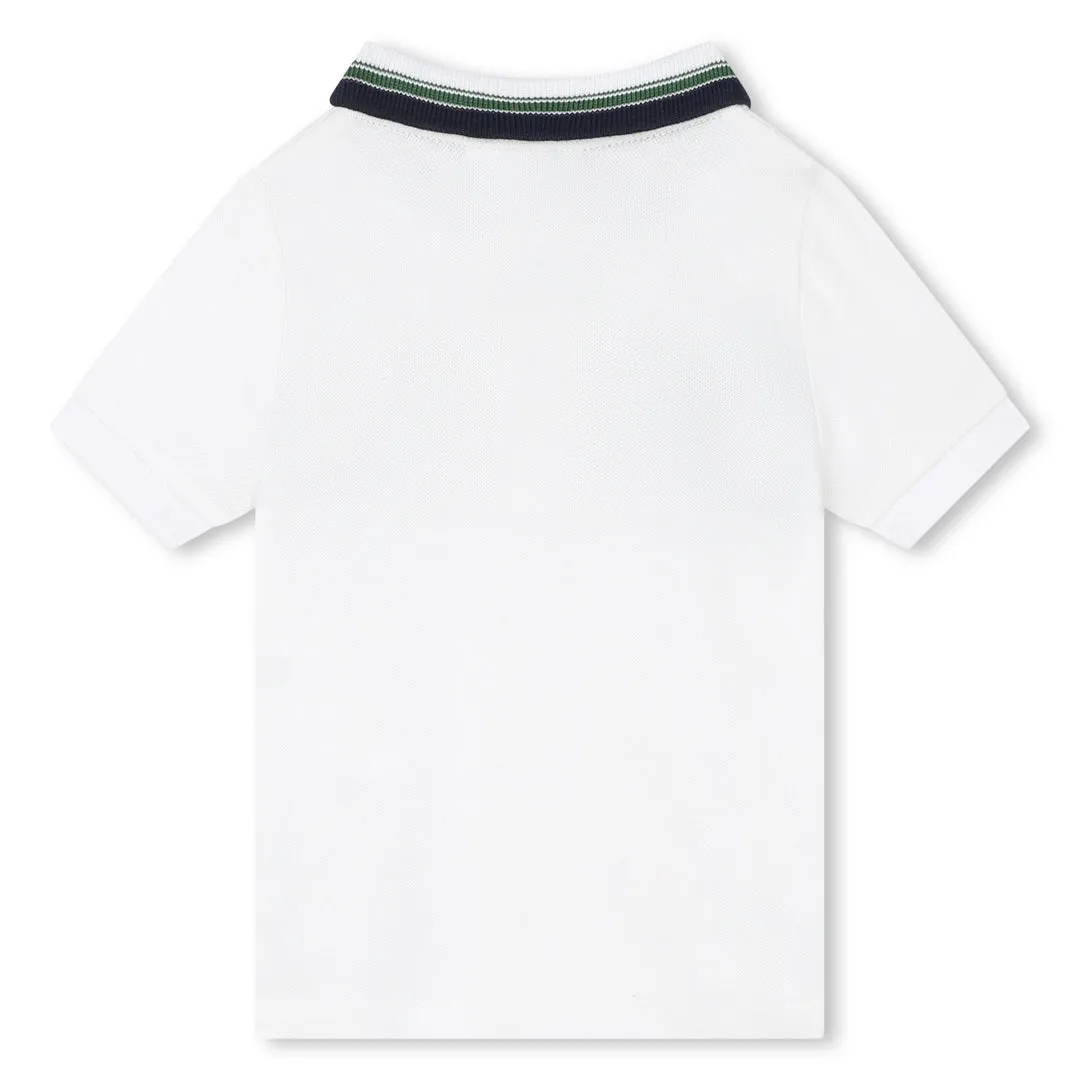 White Logo Polo