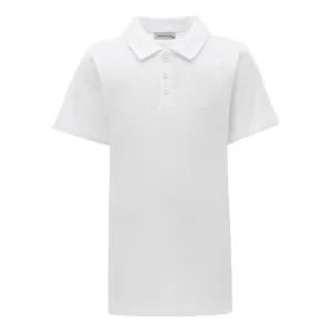 White Solid Logo Polo