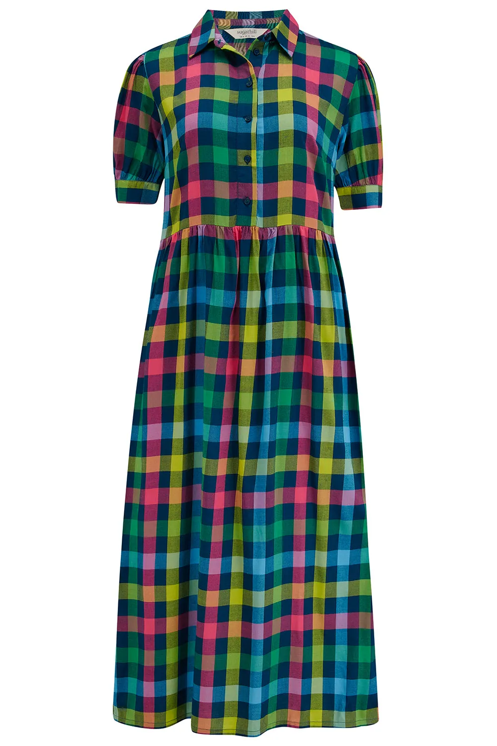Willet Midi Smock Dress - Multi. Midnight Gingham