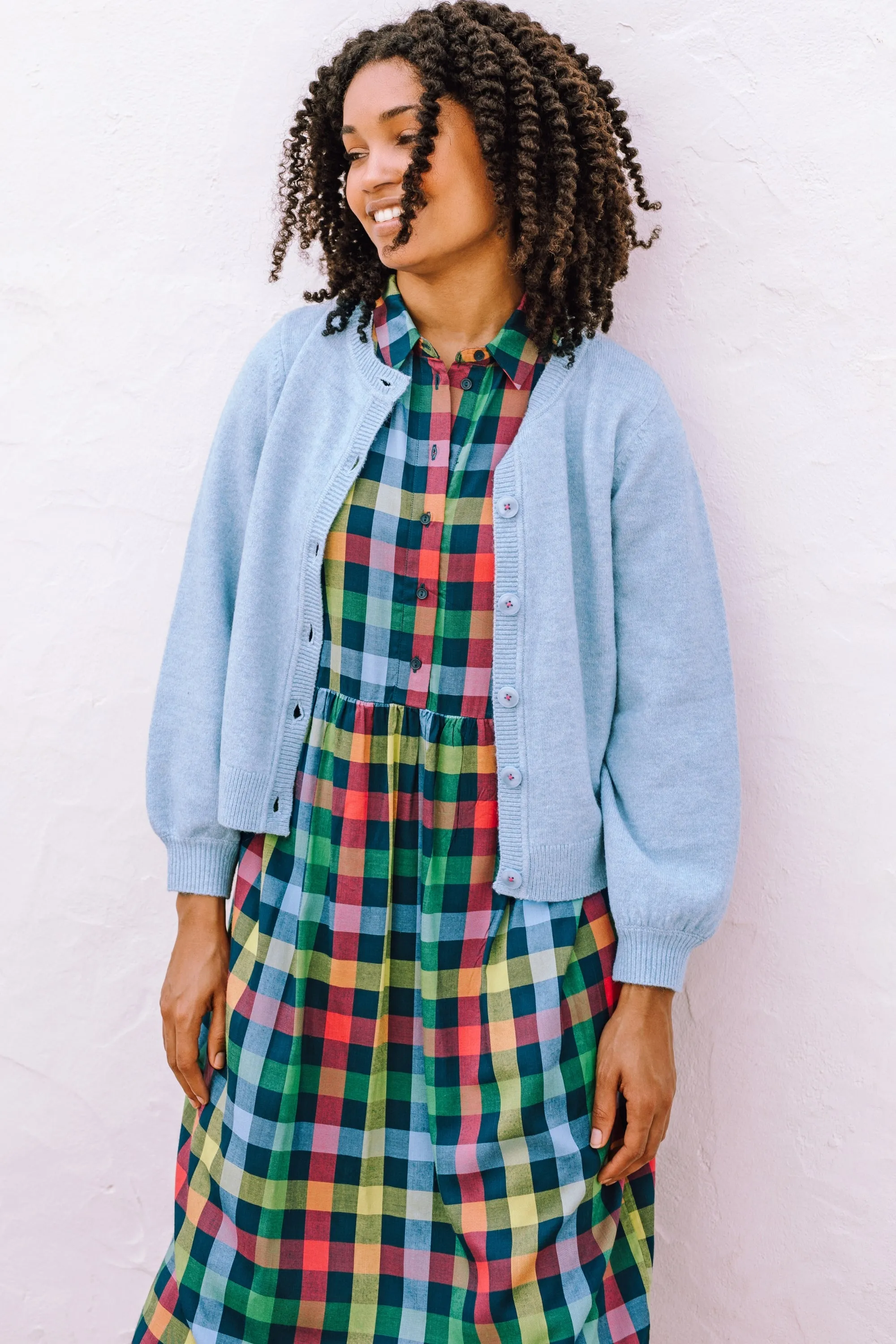 Willet Midi Smock Dress - Multi. Midnight Gingham