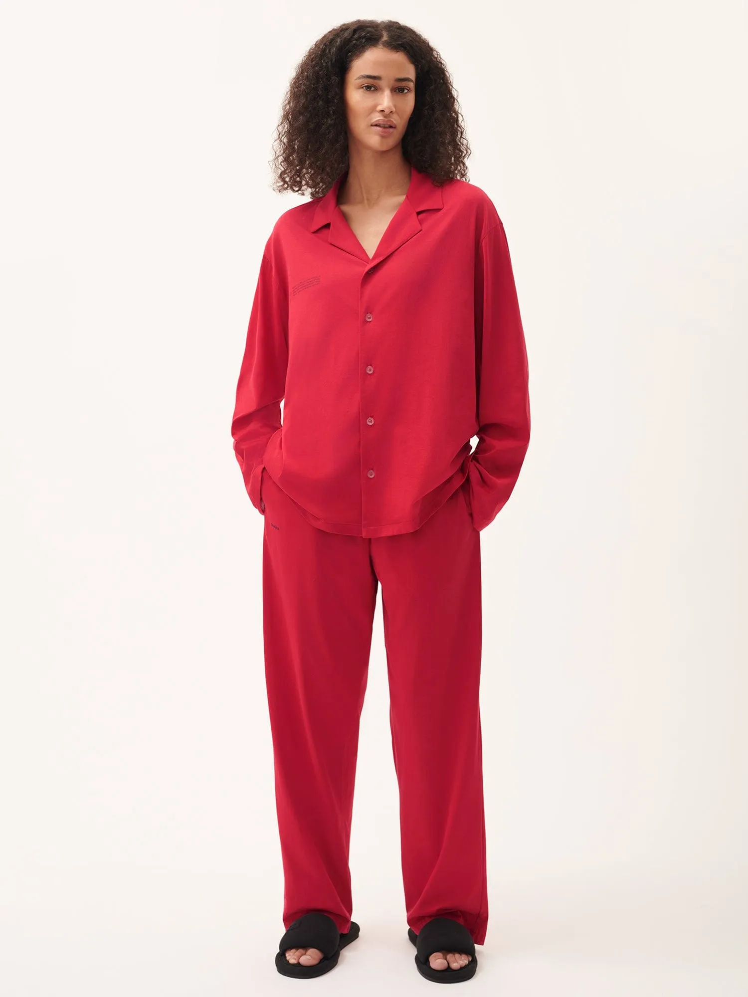 Womens 365 Lightweight Long Pyjama Set —goji red