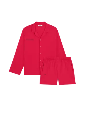 Womens 365 Lightweight Short Pyjama Shorts Set —goji red