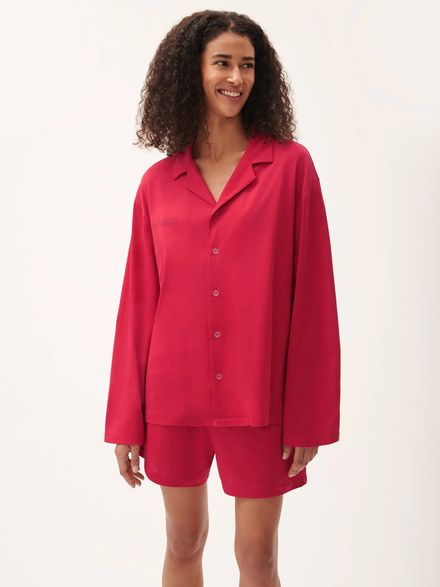 Womens 365 Lightweight Short Pyjama Shorts Set —goji red