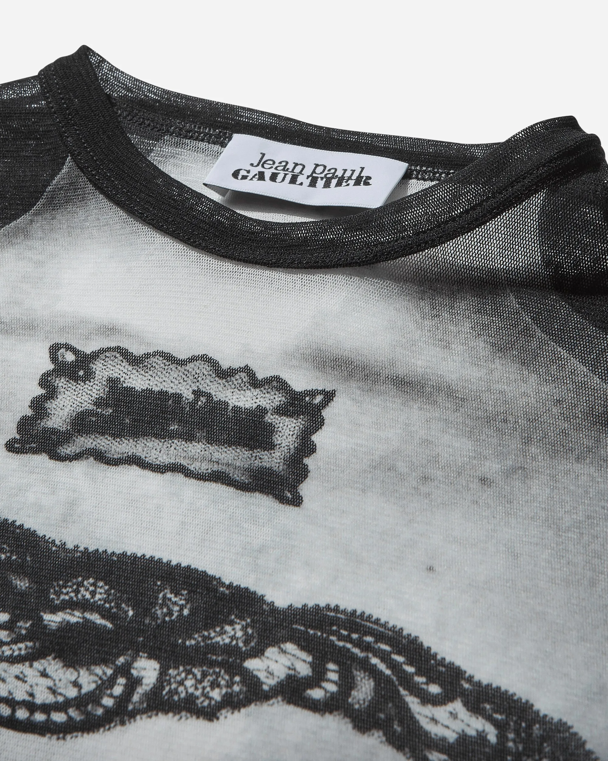 Women's Body Lace Marinière Top Black / Grey / White