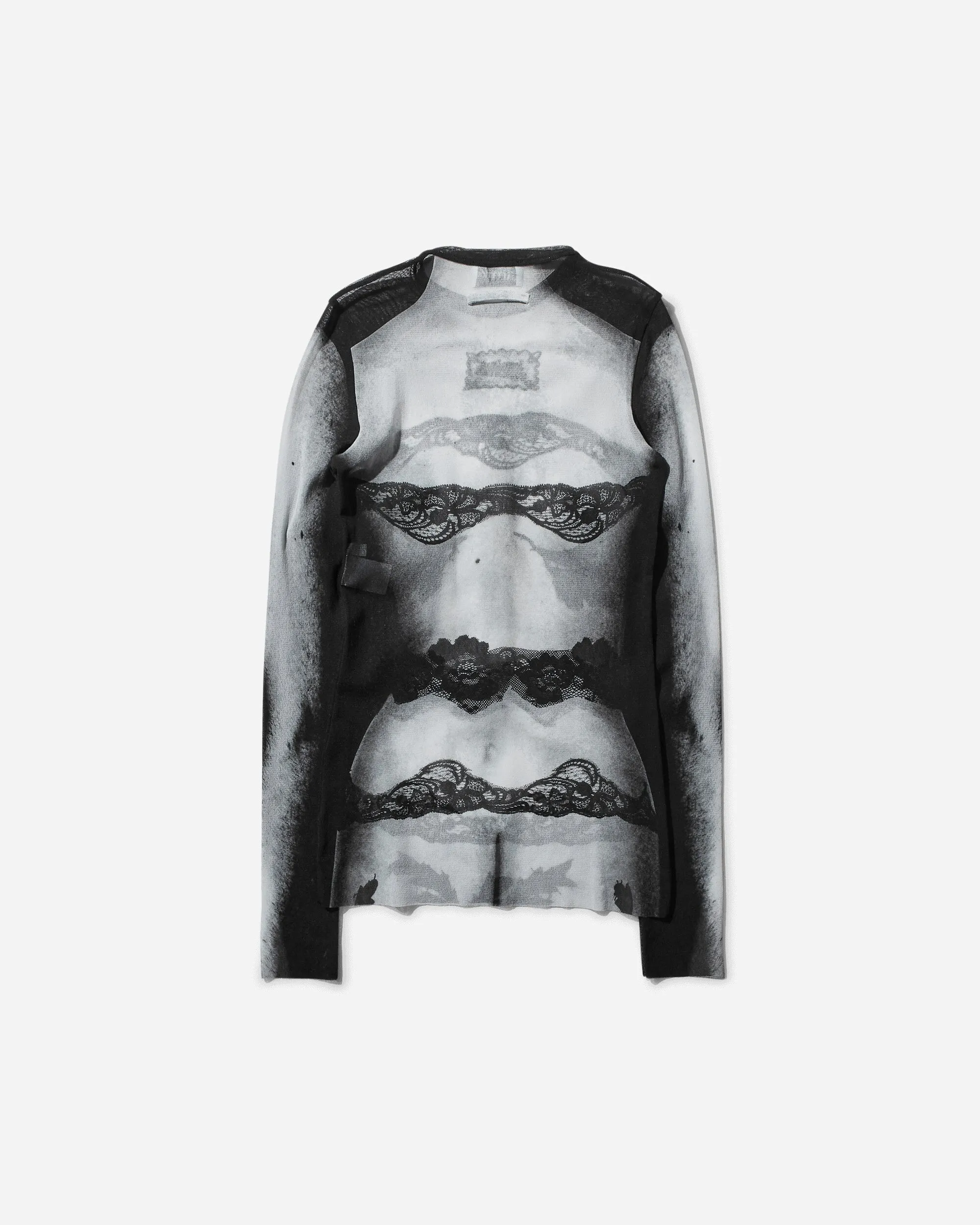 Women's Body Lace Marinière Top Black / Grey / White