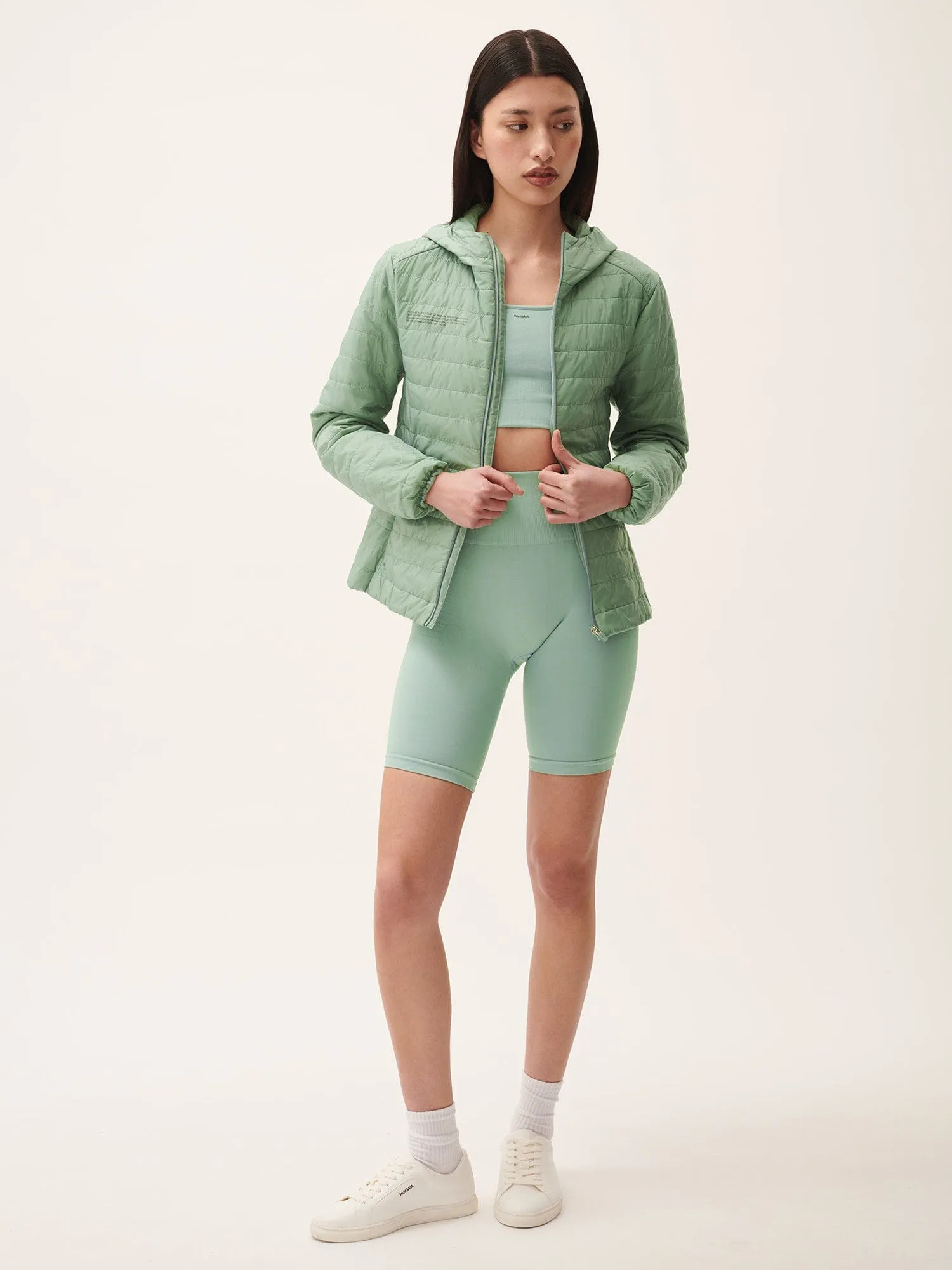 Womens Flower-Warmth Lite Jacket—Sage Green
