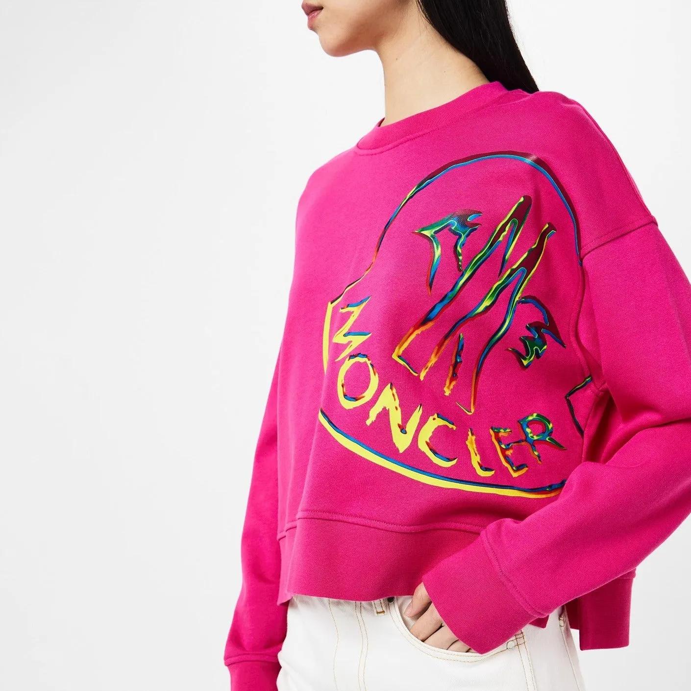 Womens Moncler Pink Logo Sweatshirt