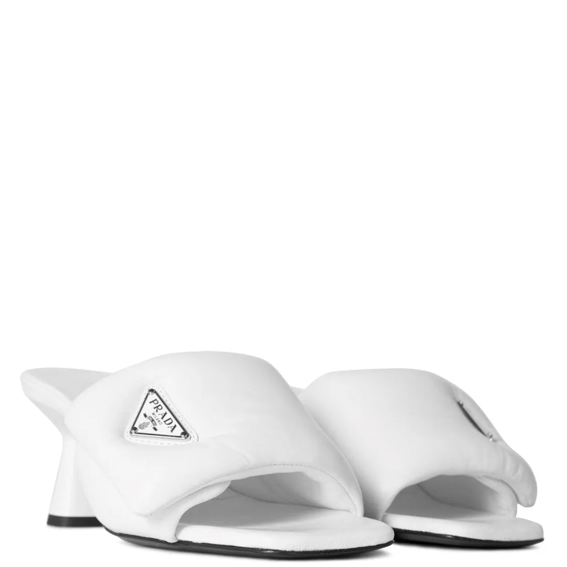 Womens Prada Quilted Nappa Leather Sandals